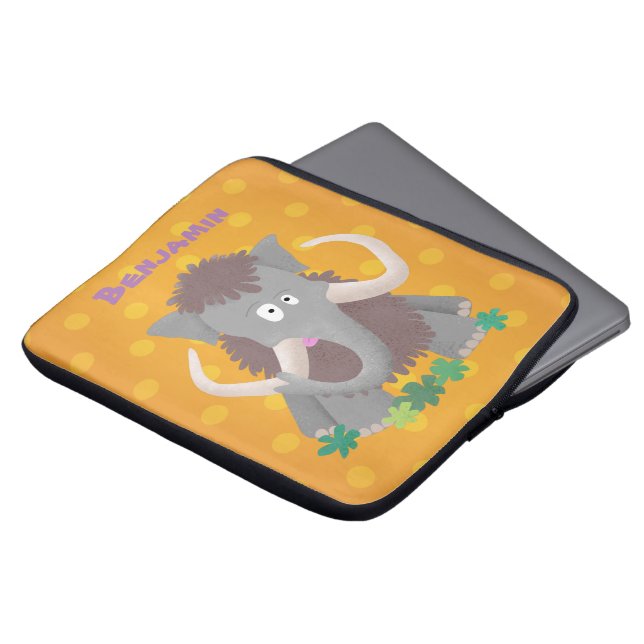 Capa Para Notebook Imagem engraçada de desenho animado de mamute (Frente Topo)