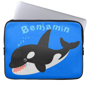 Capa Para Notebook Imagem engraçada de desenhos animados de orca,