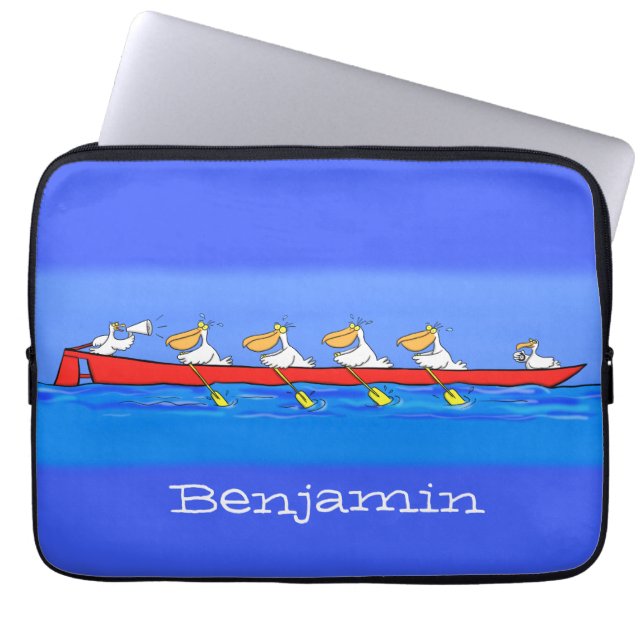 Capa Para Notebook Imagem engraçada de desenhos animados pelicanos (Frente)