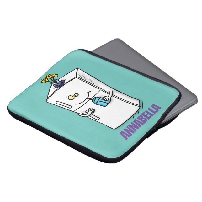 Capa Para Notebook Imagem engraçada do desenho do frigorífico (Frente Topo)