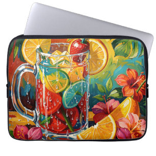 Capa Para Notebook Impasto de pintura a óleo de coquetel de verão tro