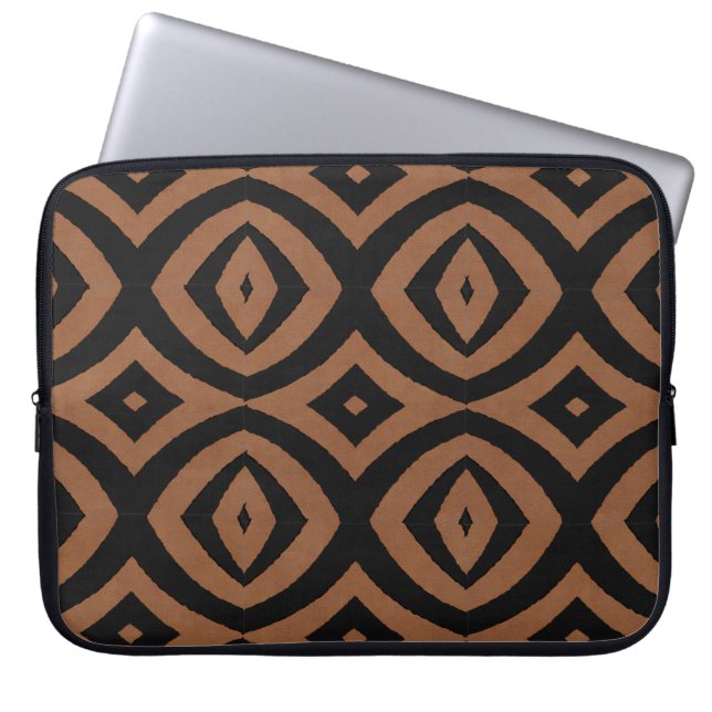 Capa Para Notebook Impressão Africano de Ouros Pretos e Castanhos (Frente)