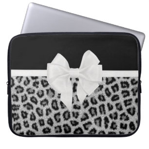 Capa Para Notebook Impressão animal branco preto feminino e arco do