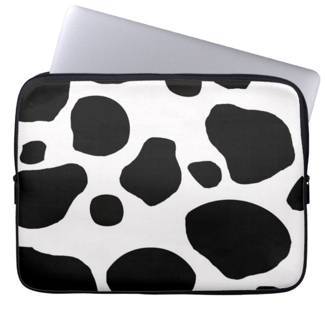 CAPA PARA NOTEBOOK IMPRESSÃO ANIMAL DOS PONTOS BRANCOS PRETOS DA VACA (Frente)