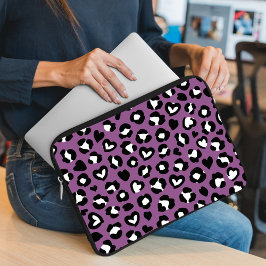 Capa Para Notebook Impressão Animal, Leopardo Roxo, Manchas de Chita,
