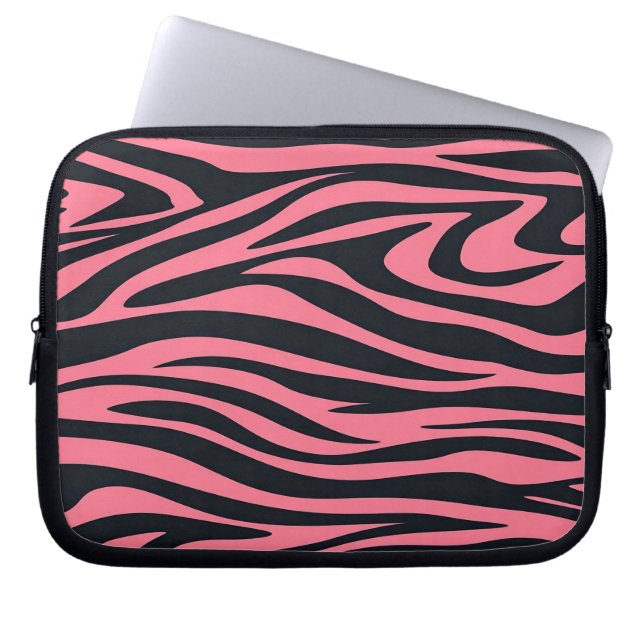 Capa Para Notebook Impressão animal rosa e zebra negra (Frente)