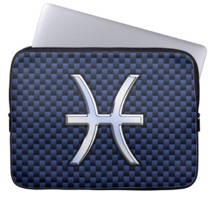Capa Para Notebook Impressão da fibra do carbono dos azuis marinhos