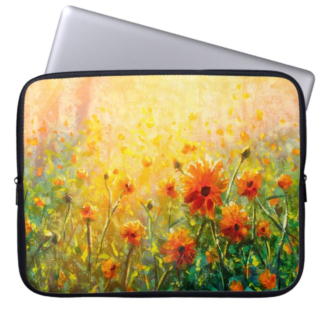 Capa Para Notebook Impressão da nuvem das pinturas de flores (Frente)