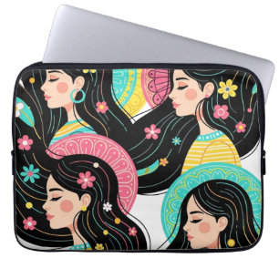 Capa Para Notebook Impressão de Arte de Ilustração de Mulheres Boêmia