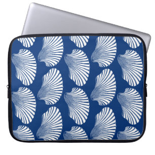 Capa Para Notebook Impressão de Bloco de Shell Scallop, Marinho Azul 