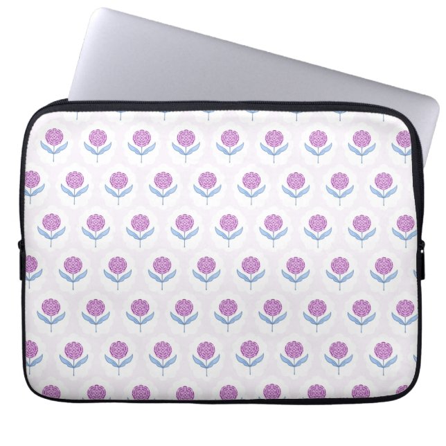 Capa Para Notebook Impressão de bloco inspirado, padrão floral rosa (Frente)