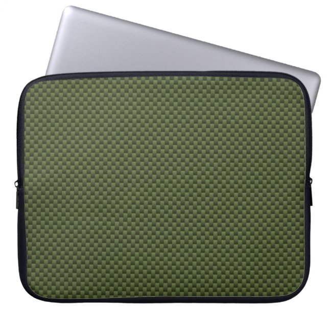 Capa Para Notebook Impressão de Estilo de Fibra de Carbono Verde do E (Frente)