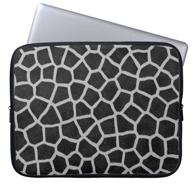 Capa Para Notebook Impressão de Girafa Preto e Branco (Frente)
