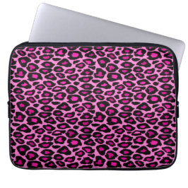 Capa Para Notebook Impressão de Leopardo Negro e Rosa Funsa