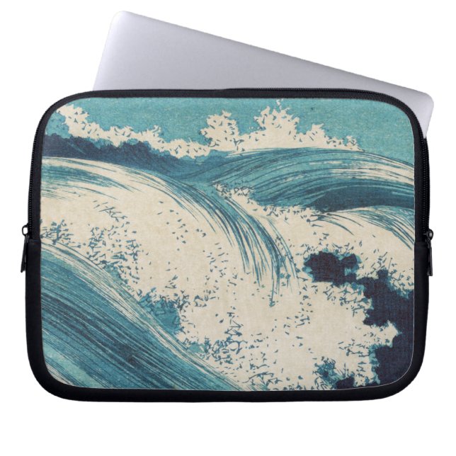 Capa Para Notebook Impressão de Oceano de Ondas Azuis Antigas Japones (Frente)