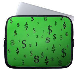 Capa Para Notebook Impressão de Sinal de Dólar Verde