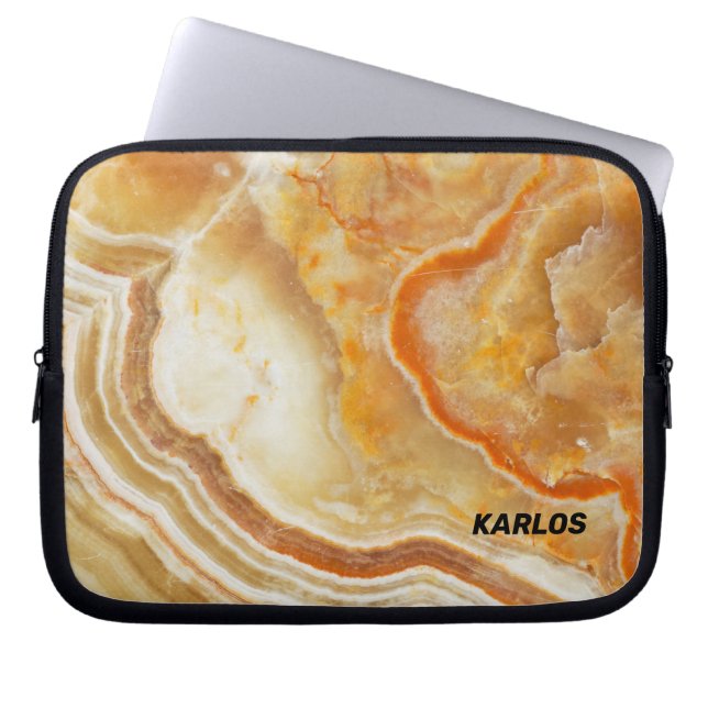 Capa Para Notebook Impressão de Textura Marble Castanho e bege (Frente)