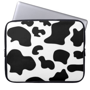 Capa Para Notebook Impressão de Vaca Preta e Branca