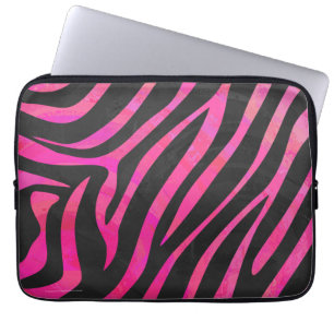 Capa Para Notebook Impressão do rosa preto e quente da zebra