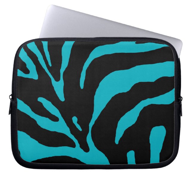 Capa Para Notebook Impressão em animais com faixa de zebra azul clara (Frente)