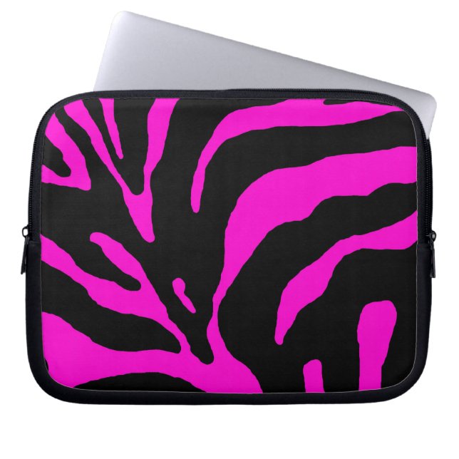Capa Para Notebook Impressão em animais com faixa de zebra rosa (Frente)