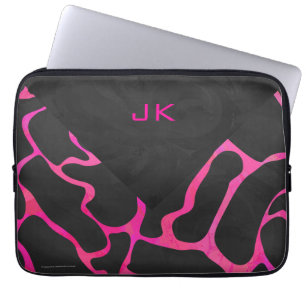 Capa Para Notebook Impressão Girafa Rosa Choque e Preto