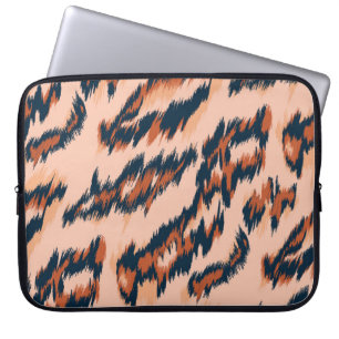 Capa Para Notebook Impressão Leopardo: Design sem costura têxtil.