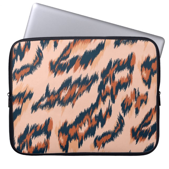 Capa Para Notebook Impressão Leopardo: Design sem costura têxtil. (Frente)