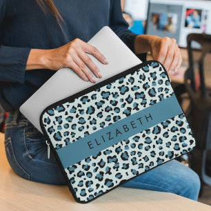 Capa Para Notebook Impressão Leopardo, Manchas, Leopardo Azul, Seu No