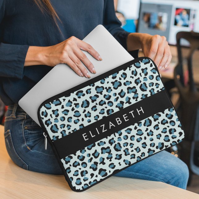 Capa Para Notebook Impressão Leopardo, Manchas, Leopardo Azul, Seu No (Criador carregado)