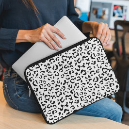 Capa Para Notebook Impressão Leopardo, Manchas Leopardo, Preto E Bran