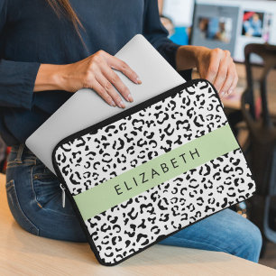 Capa Para Notebook Impressão Leopardo, Manchas, Preto E Branco, Seu N