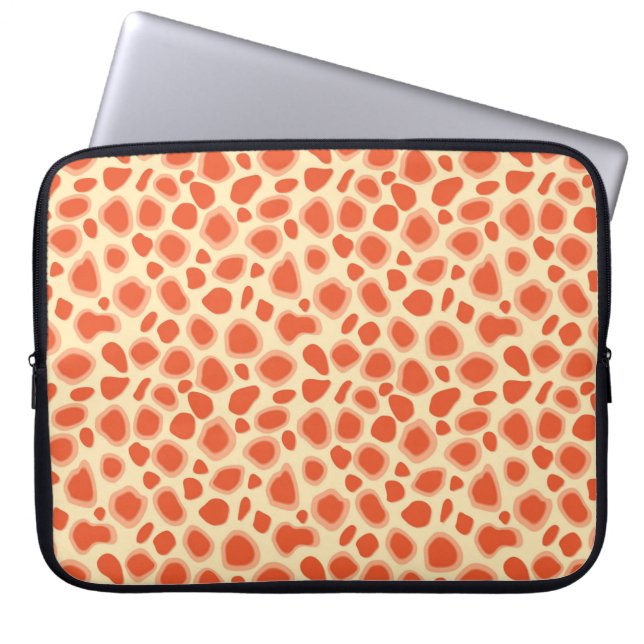 Capa Para Notebook Impressão Leopardo - Mandarim e laranja claro (Frente)