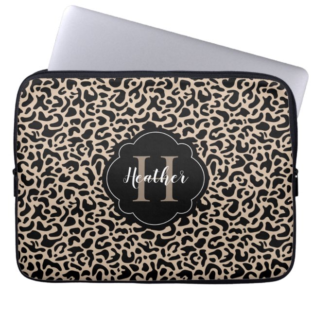 Capa Para Notebook Impressão Leopardo Monograma (Frente)