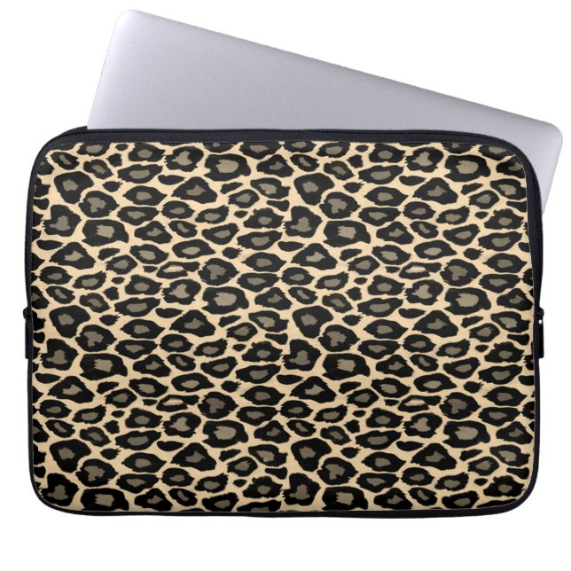 Capa Para Notebook Impressão Leopardo Preto e Prolongado (Frente)