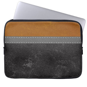 Capa Para Notebook Impressão moderno de couro preto e preto digital