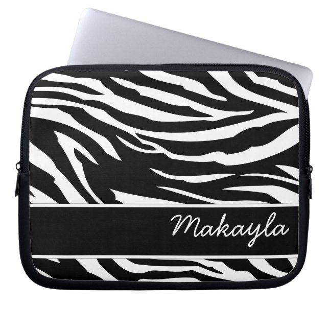Capa Para Notebook Impressão preto e branco personalizado da zebra (Frente)