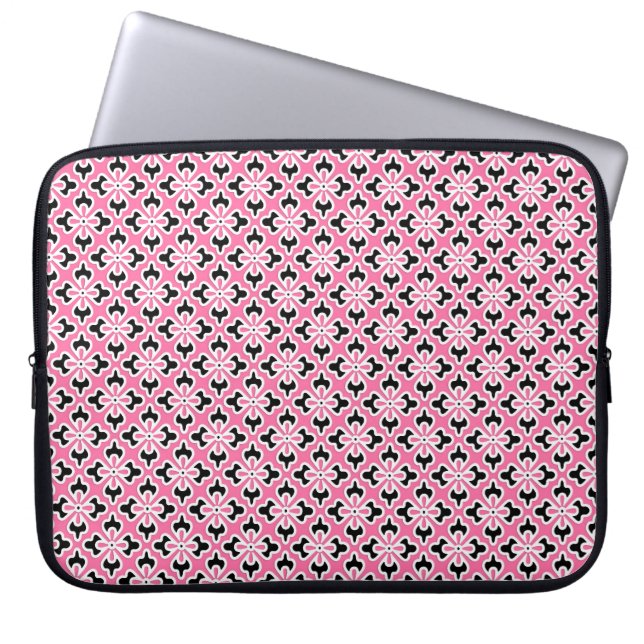 Capa Para Notebook Impressão quimono, cor-de-rosa, preto e branco (Frente)