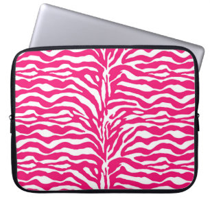Capa Para Notebook Impressão Selvagem de Animais, Zebra, Rosa e Branc