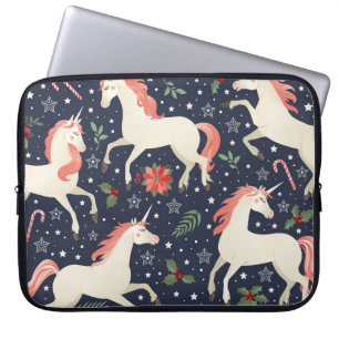 Capa Para Notebook Impressão Unicórnios da Idade Média em floral d