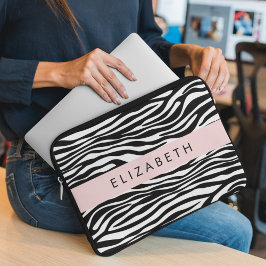 Capa Para Notebook Impressão Zebra, Stripes, Preto E Branco, Seu Nome