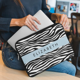Capa Para Notebook Impressão Zebra, Stripes, Preto E Branco, Seu Nome