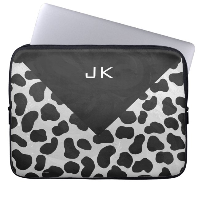Capa Para Notebook Impressões Dalmacianos, preto e branco (Frente)