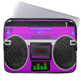 Capa Para Notebook Incrível Boombox Ilustrado Roxo dos Anos 80