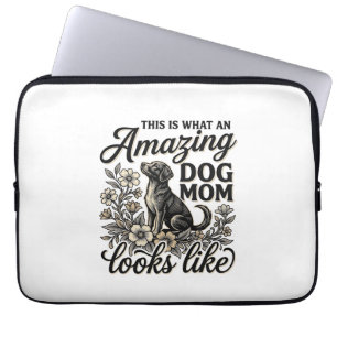 Capa Para Notebook Incrível Mãe de Cachorro Design Floral Vintage Ama