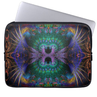 Capa Para Notebook Indigo Roxo Verde Fractal Pena