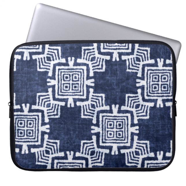 Capa Para Notebook Indígo torcido com verificação de fundo texturizad (Frente)