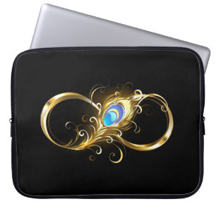 Capa Para Notebook Infinidade com a pena Pavão de Ouro