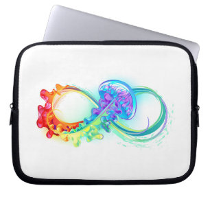 Capa Para Notebook Infinidade com água-vivas do Arco-Íris