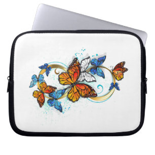 Capa Para Notebook Infinidade de Borboletas Monarca